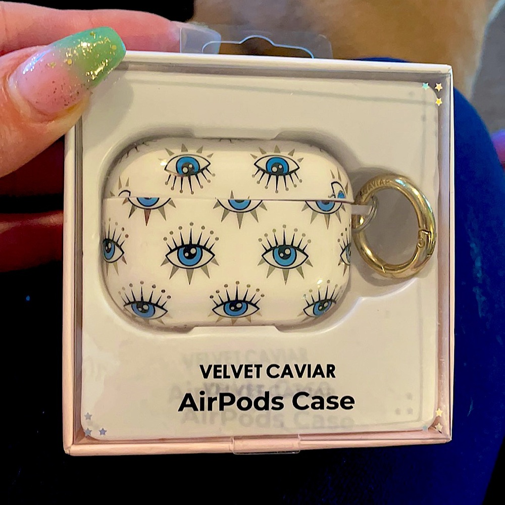 Velvet caviar evil eye AirPod pro case